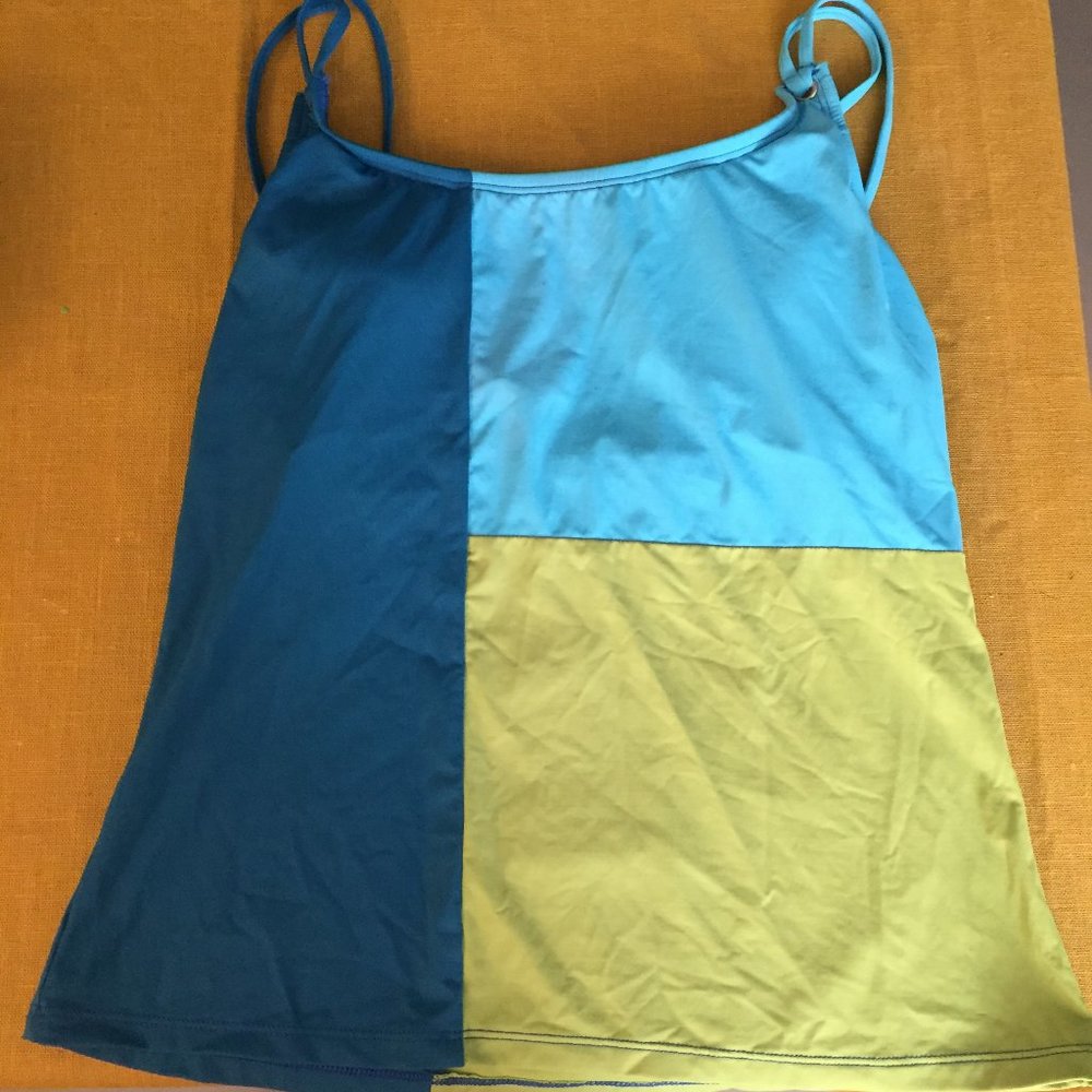 Colorblock tankini top XS